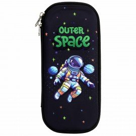 Пенал ЮНЛАНДИЯ, 1 отделение, карман, полиэстер/EVA, 22х10х5 см, Outer space, 273192