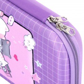 Пенал ЮНЛАНДИЯ большой, 1 отделение, 1 откидная планка, карман, полиэстер/EVA, 22х15х5 см, Cats selfie, 273193