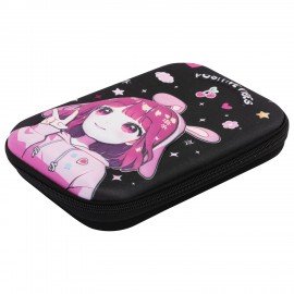 Пенал ЮНЛАНДИЯ большой, 1 отделение, 1 откидная планка, карман, полиэстер/EVA, 22х15х5 см, Anime sign, 273194