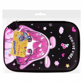 Пенал ЮНЛАНДИЯ большой, 1 отделение, 1 откидная планка, карман, полиэстер/EVA, 22х15х5 см, Anime sign, 273194