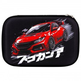 Пенал ЮНЛАНДИЯ большой, 1 отделение, 1 откидная планка, карман, полиэстер/EVA, 22х15х5 см, Street race, 273195