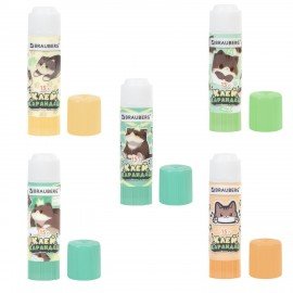 Клей-карандаш 15 г, кросс-серия МИЛЫЕ КОТЫ, ассорти, BRAUBERG, 273228