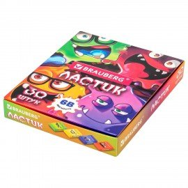 Ластик BRAUBERG CUTE MONSTERS, 50х24х10 мм, прямоугольный, цвета ластика ассорти, эко-пвх, картонный держатель, 273236