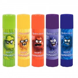 Клей-карандаш 15 г, кросс-серия МОНСТРИКИ, ассорти, BRAUBERG, 273237