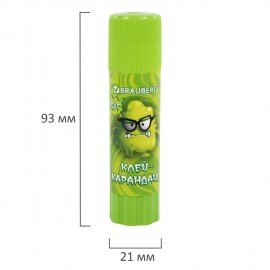 Клей-карандаш 15 г, кросс-серия МОНСТРИКИ, ассорти, BRAUBERG, 273237