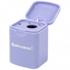 Точилка кросс-серия PASTEL, с контейнером, корпус ассорти, BRAUBERG, 273255