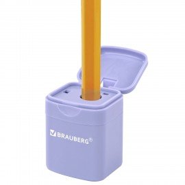 Точилка кросс-серия PASTEL, с контейнером, корпус ассорти, BRAUBERG, 273255