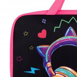 Папка на молнии с ручками BRAUBERG А4, 1 отделение, полиэстер, 80 мм, Headphones, 273302