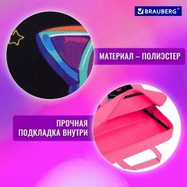 Папка на молнии с ручками BRAUBERG А4, 1 отделение, полиэстер, 80 мм, Headphones, 273302