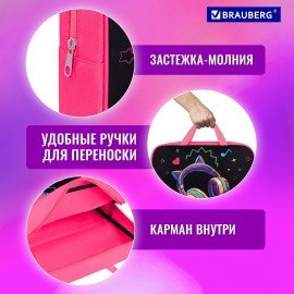 Папка на молнии с ручками BRAUBERG А4, 1 отделение, полиэстер, 80 мм, Headphones, 273302