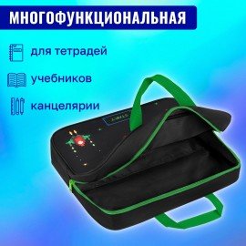 Папка на молнии с ручками BRAUBERG А4, 1 отделение, полиэстер, 80 мм, Space strike, 273306