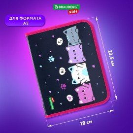Папка для тетрадей BRAUBERG KIDS А5, 1 отделение, пластик, молния вокруг, Anti-gravity, 273323