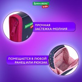 Папка для тетрадей BRAUBERG KIDS А5, 1 отделение, пластик, молния вокруг, Anti-gravity, 273323