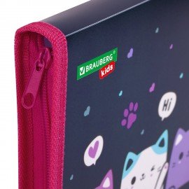 Папка для тетрадей BRAUBERG KIDS А5, 1 отделение, пластик, молния вокруг, Anti-gravity, 273323
