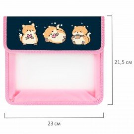 Папка для тетрадей ЮНЛАНДИЯ А5, пластик, 2 отделения, клапан на липучке, Relaxing cats, 273332