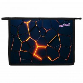 Папка для тетрадей ЮНЛАНДИЯ А4, 1 отделение, пластик, на молнии, Volcano split, 273350