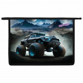 Папка для тетрадей ЮНЛАНДИЯ А4, 1 отделение, пластик, на молнии, Space driver, 273352