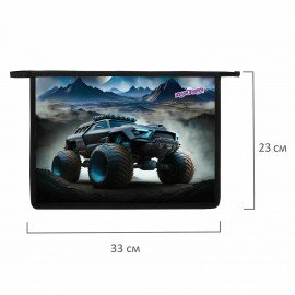 Папка для тетрадей ЮНЛАНДИЯ А4, 1 отделение, пластик, на молнии, Space driver, 273352