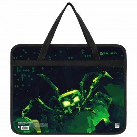 Папка на молнии с ручками BRAUBERG А4, 1 отделение, пластик, 80 мм, Ominous spider, 273371