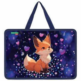 Папка на молнии с ручками BRAUBERG KIDS А4, 1 отделение, пластик, 100 мм, Fairy fox, 273375