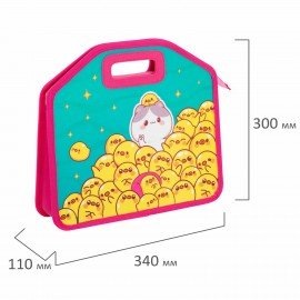 Папка-сумка ЮНЛАНДИЯ, 1 отделение, фетровые ручки, 34х30х11 см, Duck tales, 273380