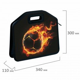 Папка-сумка ЮНЛАНДИЯ, 1 отделение, фетровые ручки, 34х30х11 см, Fire ball, 273381