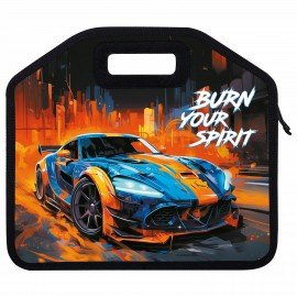 Папка-сумка ЮНЛАНДИЯ, 1 отделение, фетровые ручки, 34х30х11 см, Race car, 273382