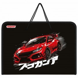 Папка для труда на молнии с ручками ПИФАГОР А4, 1 отделение, пластик, органайзер, Street race, 273389