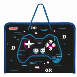 Папка для труда на молнии с ручками ПИФАГОР А4, 1 отделение, пластик, органайзер, Lucky gamer, 273390