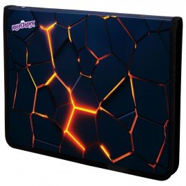 Папка для труда на молнии ЮНЛАНДИЯ А4, 1 отделение, откидная планка, органайзер, Volcano split, 273394