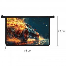 Папка для труда на молнии BRAUBERG А4, 2 отделения, органайзер, Speed increase, 273404