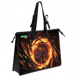 Папка для рисунков и чертежей с регулируемыми ручками BRAUBERG KIDS А3,1 отделение, карман внутри, Fire split, 273416