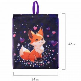 Мешок для обуви BRAUBERG KIDS, с петлей, 42х34 см, Fairy fox, 273433