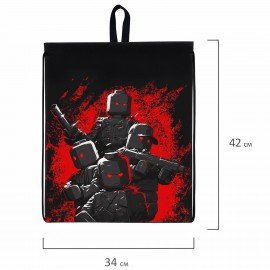 Мешок для обуви BRAUBERG KIDS, с петлей, 42х34 см, Terrible fighters, 273435