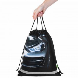 Мешок для обуви BRAUBERG KIDS, светоотражающая полоса, 46х36 см, Dark car, 273439