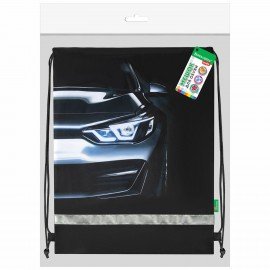 Мешок для обуви BRAUBERG KIDS, светоотражающая полоса, 46х36 см, Dark car, 273439