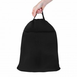 Мешок для обуви BRAUBERG БОЛЬШОЙ, с ручкой, карман на молнии, сетка, 49х41 см, Total Black, 273453