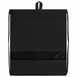 Мешок для обуви BRAUBERG БОЛЬШОЙ, с ручкой, карман на молнии, сетка, 49х41 см, Total Black, 273453
