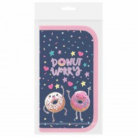 Пенал ПИФАГОР, 2 отделения, ламинированный картон, 19х11 см, Comic donuts, 273482