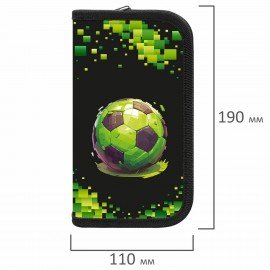 Пенал ПИФАГОР, 2 отделения, ламинированный картон, 19х11 см, Offline, 273484