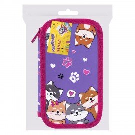 Пенал ЮНЛАНДИЯ, 2 отделения, картон с эффектом soft-touch, 19х11 см, Best fellows, 273497