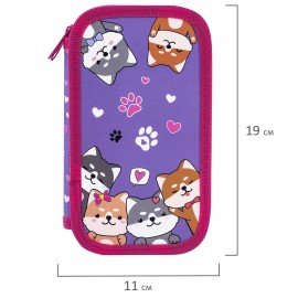 Пенал ЮНЛАНДИЯ, 2 отделения, картон с эффектом soft-touch, 19х11 см, Best fellows, 273497