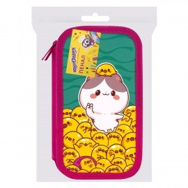 Пенал ЮНЛАНДИЯ, 3 отделения, картон с эффектом soft-touch, 19х11 см, Duck tales, 273500