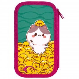 Пенал ЮНЛАНДИЯ, 3 отделения, картон с эффектом soft-touch, 19х11 см, Duck tales, 273500