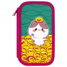 Пенал ЮНЛАНДИЯ, 3 отделения, картон с эффектом soft-touch, 19х11 см, Duck tales, 273500