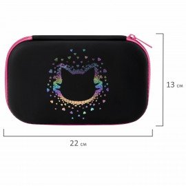 Пенал BRAUBERG SHINY, 1 отделение, 1 откидная планка, EVA, 22х13 см, Pretty face, 273516