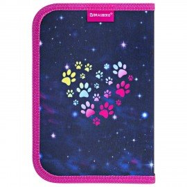 Пенал BRAUBERG, 1 отделение, полиэстер, 21х14 см, Space cat, 273518