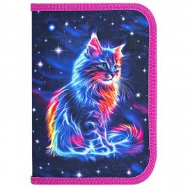 Пенал BRAUBERG, 1 отделение, полиэстер, 21х14 см, Space cat, 273518