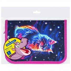 Пенал BRAUBERG, 1 отделение, полиэстер, 21х14 см, Space cat, 273518