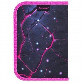 Пенал BRAUBERG, 1 отделение, 1 откидная планка, полиэстер, 21х14 см, Pink lava, 273522